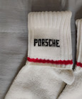 Vintage 1980 s   Porsche Design Socks  One Pair  White With Porsche On Cuff