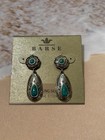 Barse New Silver 925 Turquoise Drop Dangle Earrings Western Boho Pierced
