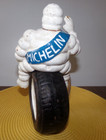 Michelin Man Bibendum Riding Tire Cast Iron 9    Tall Vintage Advertising Statue