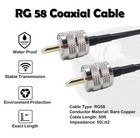 Rydocyee Cb Coax Cable 50 Feet Solid Copper Uhf Male Pl-259 To Uhf Male Pl-259 L