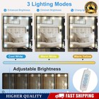 Black Makeup Vanity Desk Hollywood Mirror W 10 Led Bulbs  3 Color Lighting Modes