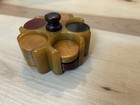Vintage Bakelite Catalin Poker Chips 4  Color With Chip Caddy Holder