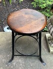 Antique Vintage Kalamazoo Steel Goods Co Steel   Wood Stool Industrial 18 5 h
