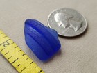 Genuine Beach Sea Glass Surf Tumbled Cobalt Blue Neck Lip Near Flawless Ocean V1