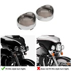 2 Turn Signal Light Lens Cover Smoke Bezels Visor Fit For Harley Softail Dyna     