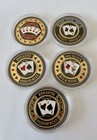 Lot Of 111 Poker Chips   5 Metal Poker Card Guard Coins     Casino Style