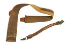 Ww2 Japanese Army Officers Cotton Field Belt   Lace-up Leather Hanger Belt Gunto
