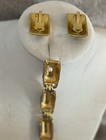 Vintage 1960 s Art Deco Bracelet And Clip On Earrings
