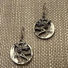 Y2k Fairy Crescent Moon  Silver-tone Drop Dangle Earrings Fantasy Sisk 81l