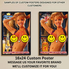 Sexy Pinup Girl Custom Alcohol Poster Any Beer Whiskey Tequila Vodka Brand  211