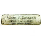 Antique Grave Plaque Markers Husband   Wife Cast Metal Fitch Funeral Svc  15 5 