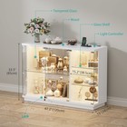 Gurexl Glass Display Cabinet With Lock  Display Cases With 3-color Led Lights