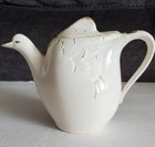 Vintage Swan Teapot With Gold Accents