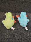 Fao Schwarz 8 Spaklers Plush Tree Frogs Teal  green Stuffed Animal Soft Toy