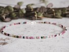 Rainbow Tourmaline Beaded Healing Water Resistant Crystal Boho Anklet  Gift