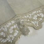 Antique Handkerchief Fine Linen Center Lace Edge 10x10   