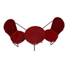 Miniature Dollhouse Set Fairy Garden Retro Red Metal Table   Chairs