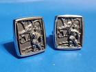 Vintage Hickok  Fly Fishing   Silvertone  Cufflinks 