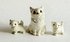 Hagen Renaker 3 Miniature White Grey Persian Cat Mama Tiny Kittens Figurines Usa