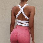 S M L Seamless Sports Bra Sexy Yoga Fitness Top Cross Back Running Gym Wear New