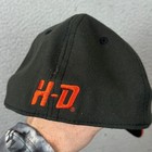 Harley-davidson New Era Hat Mens Small-medium 39thirty Black Orange H-d Logo