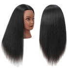 Polrisly 16 Inch 100  Real Hair Mannequin Head Training Head Cosmetology Mani   