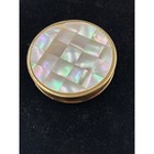 Vintage Mop Makeup Compact Mother Of Pearl Inlay Gold Tone Max Factor Creme Puff