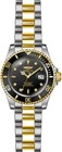 Invicta Men s Watch Pro Diver Quartz Black Dial Yellow Two Tone Bracelet 26973