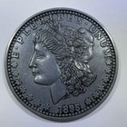 Vtg One Dollar Liberty Head Eagle 1895 Coaster Novelty Souvenir Coin 3    Silver