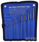 9pc Forged Steel Roll Pin Punch Set In Roll Up Pouch Rifle Gunsmithing Jewelers