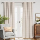 1pc 50 x95  Blackout Textural Overlay Window Curtain Panel Cream - Threshold