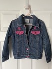 Vintage Disney Kids Denim Jean Jacket Size Youth 4-5 Princess Pink Blue