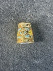 Cloisonn   Enamel Inlay Water Lily Gold Tone Flower Thimble