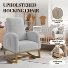 Nursery Rocking Chair  Comfy Upholstered Glider Rocker Armchair With High Bac   