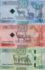 Namibia 10 20 50 Namibia Dollars 2025 P New Issue Unc Set 3 Pcs