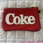 Coke Coca Cola Wristlet Womens Red Small Zippered Raised Logo Polar Bears