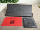 Salvatore Ferragamo Black Saffiano Leather Sunglass Case Hard Shell Italy Auth