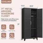 Metal Wardrobe Closet 2 Doors Bedroom Storage Armoire Cabinet Closet Organizer 