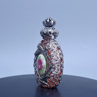 Czech Bottle For Perfume Art Deco Pink Glass Collectible Parfume Vial