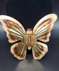 Set Of 3 Vintage Two-toned Aluminum Butterflies  Wall Art  Gold And Copper Color