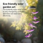 Solar Butterfly Wind Chimes Colors Changing Light Outdoor Garden Yard Tree Decor