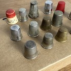 Vintage Thimble Lot Sewing Notions Supplies Plastic Metal Brass Estate Find