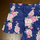 Yukata Kimono Length 163cm M Size Peony Flowerl Pattern Navy Blue Women s