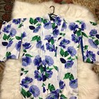 Japanese Vintage Kimono Silky Floral Shiny Samurai Family