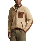 Nwt  348 Polo Ralph Lauren Mens Beige 1 4 Zip Pullover Fleece Sweater Sz L