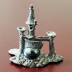 Miniature Fantasy Mythical Castle Statue   Signed