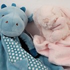Douglas And Jellycat Dragon Bunny Lovey Lovie Baby Blanket Lot Of Two Pink Blue 