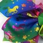 Jojo Siwa Hair Bow Large Cheer Bow Holographic Unicorn Rainbow Stars Brand New