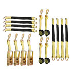 8 Axle Straps Car Tie Down Straps For Trailers Heavy Duty Snap Hooks Yellow