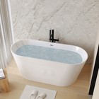 Contemporary 55in Pure Acrylic Freestanding Bathtub Soaking Tub Oval Gloss White